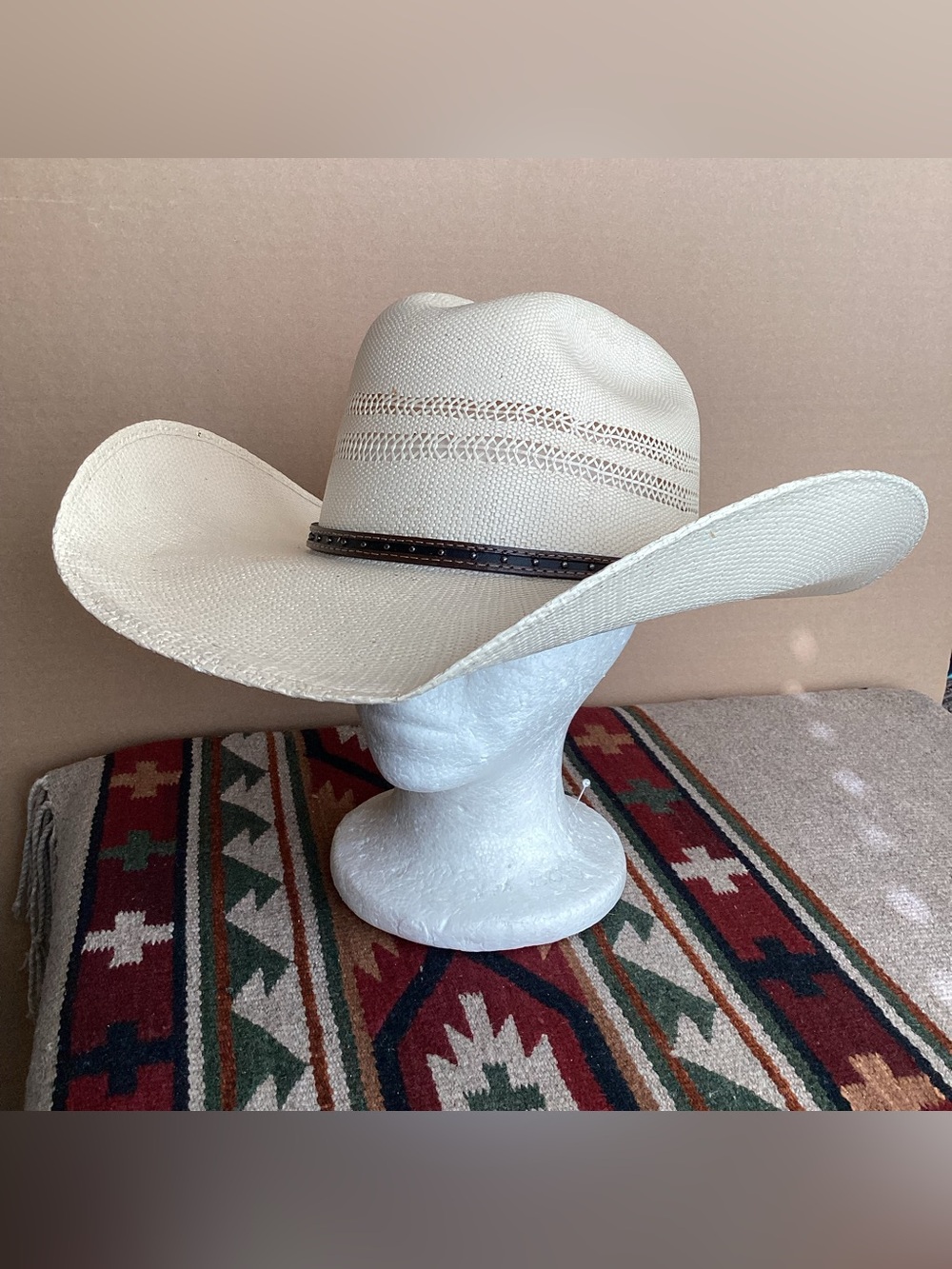Justin boots 20X bangora straw cowboy hat size 7 1/4 western